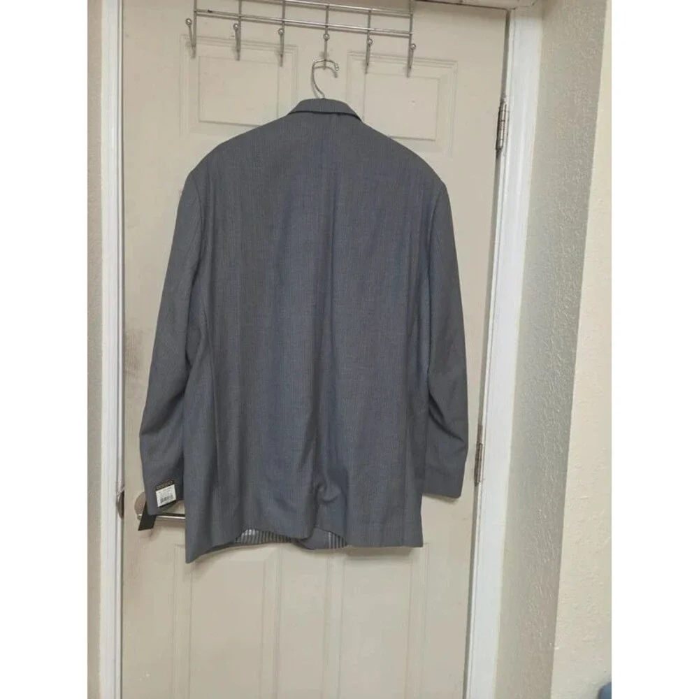 MECCA Men's 2-Piece Suit Gray Pinstripe NWT Jacket 50L Pants 44W Delfino